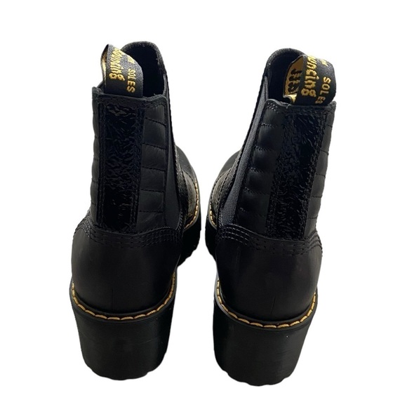NEW Dr. Martens Rozalie Distressed Patent Heeled Chelsea Boots in Black size 7 - Picture 9 of 11